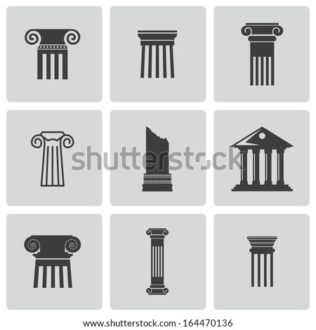Vector black column icons set