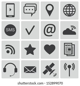 Vector black  communication icons set