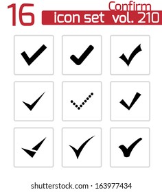 Vector black confirm icons set