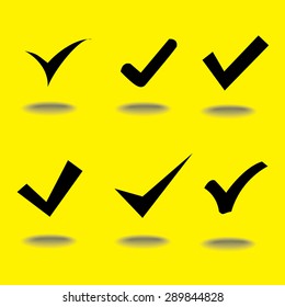 Vector black confirm icons set