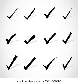 Vector black confirm icons set