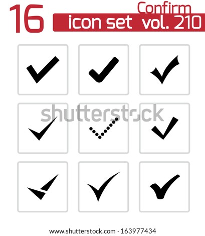 Vector black confirm icons set