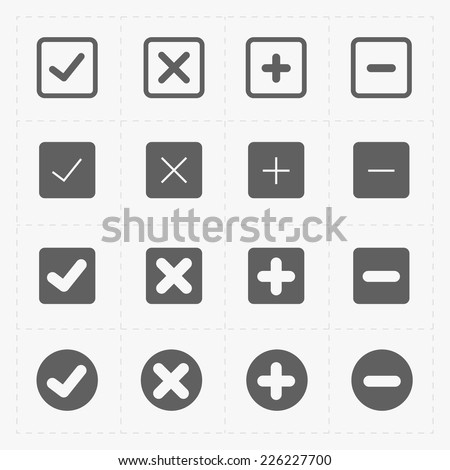 Vector black confirm icons set