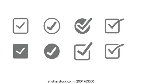 Vector black confirmation icon set. Vector isolated illustration of check icons