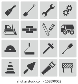 Vector black  construction icons set