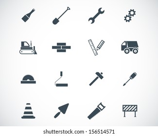 Vector black  construction icons set