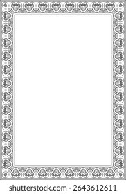 Vector negro contorno chino rectángulo, marco. Ornamentos cuadrados de pueblos orientales, Corea, Taiwán, China, Hong Kong, Indonesia
