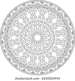 Contorno preto vetorial em torno do ornamento clássico bizantino. Círculo, anel, fronteira, Grécia Antiga, quadro do Império Romano do Leste. Decoração da Igreja Ortodoxa Russa

