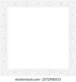 Vector black contour square classic byzantine ornament. Rectangle, border, Ancient Greece, Eastern Roman Empire frame. Decoration of the Russian Orthodox Church

