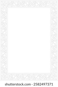 Vector black contour square classic byzantine ornament. Rectangle, border, Ancient Greece, Eastern Roman Empire frame. Decoration of the Russian Orthodox Church
