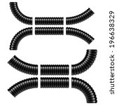vector black corrugated flexible tubes
