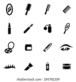 Vector black cosmetics icon set.
