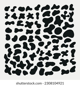 Vector black cow print pattern animal. Cow skin abstract for printing, cutting, and crafts Ideal for mugs, stickers, stencils, web, cover. wall stickers, home decorate and more. Free Vector