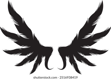 VECTOR BLACK CREATURE WINGS OR ANGEL WINGS.