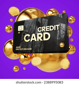 vector black credit card render