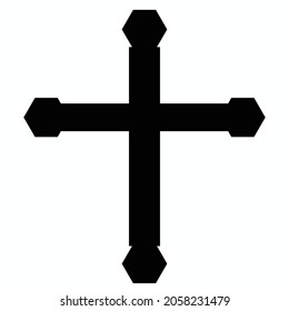 símbolo de cruz negra vectorial