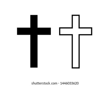 Vector black crosses icon set on white background