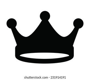 vector black Crown icon on white background 
