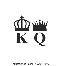vector black crown icons on white background king and queen logo 