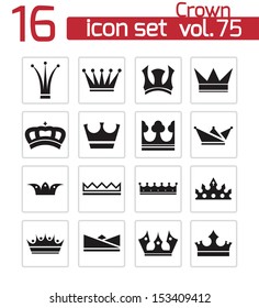 Vector black  crown  icons set