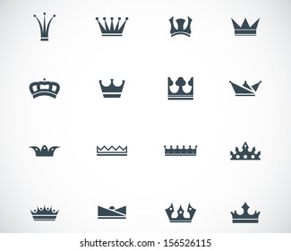 Vector black  crown  icons set