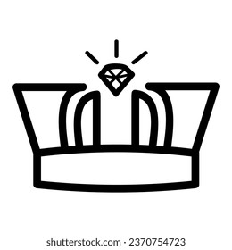 vector black crown, isolated on white 
