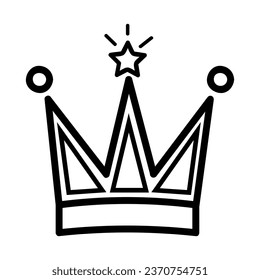 vector black crown, isolated on white 
