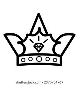 vector black crown, isolated on white 

