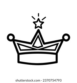 vector black Crown, isolated on white 
