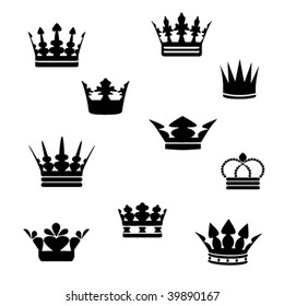 Vector black crowns