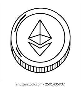 vector black crypto eetharam coin icon