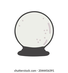 icono de bola de cristal negro vectorial en fondo blanco aislado