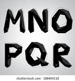 vector black crystal font