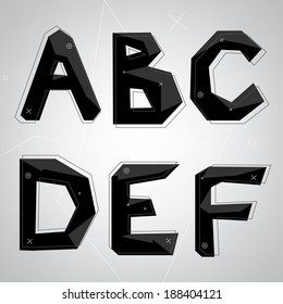 vector black crystal font