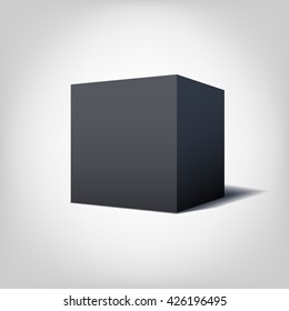 Vector Black Cube Isolated On White Background