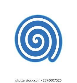 Vector black curl logo. spiral loop sign. round swirl isolated on white background.