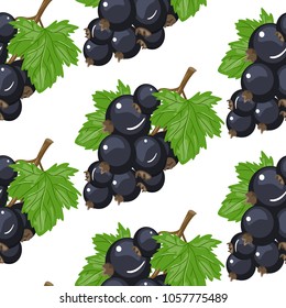 Vector black currant seamless pattern. Background design for tea, ice cream, natural cosmetics, candy and bakery with black currant filling, health care products. Best for textile, wrapping paper.