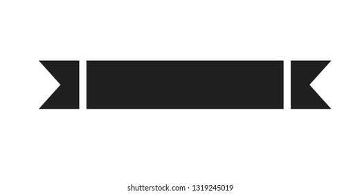 Vector Black Curved Paper Banner Isolated on White Background.