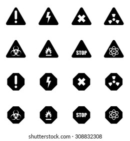 Vector Black Danger Icon Set