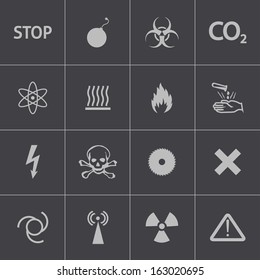 Vector black  danger icons set