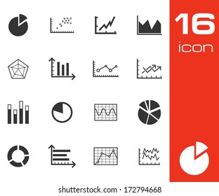 Vector black  diagram icons set on white background