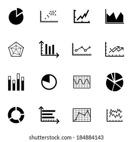Vector black  diagram icons set on white background