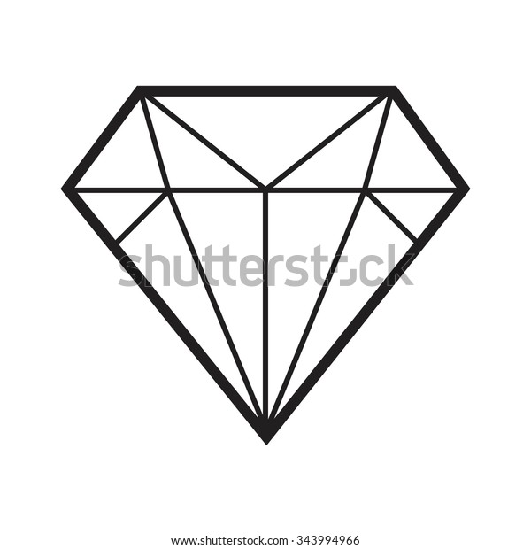 Vector Black Diamond Icon Stock Vector (Royalty Free) 343994966