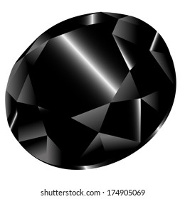 Vector black diamond on white background. Clip-Art. Gradient mash