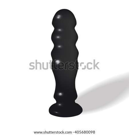 Vector black Dildo isolated on white background, black Dildo, vector illustration Dildo
