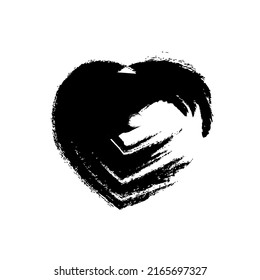 Vector black and dirty heart icon on a white background.