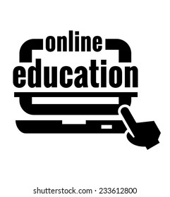 Vector Black Distance Education Concept Icon for web and mobile.