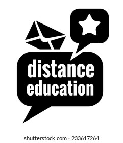 Vector Black Distance Education Concept Icon for web and mobile.
