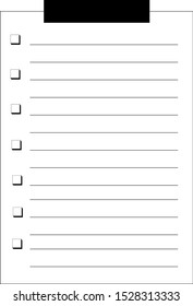 Vector black to do list or check list for diary, journal and other. Template for print. No background except black.