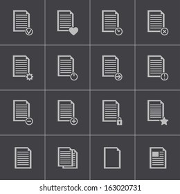 Vector black  document icons set